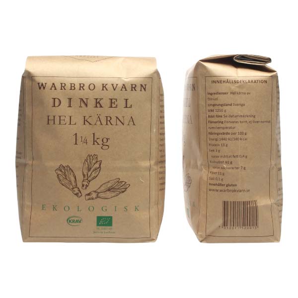 Dinkel Hel Kärna Ekologisk 1,25kg - Warbro Kvarn