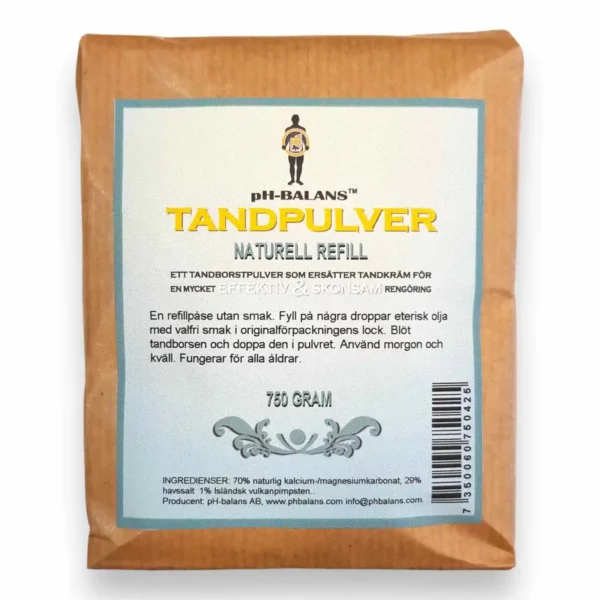 Tandpulver Refill Naturell 750 g - pH-balans